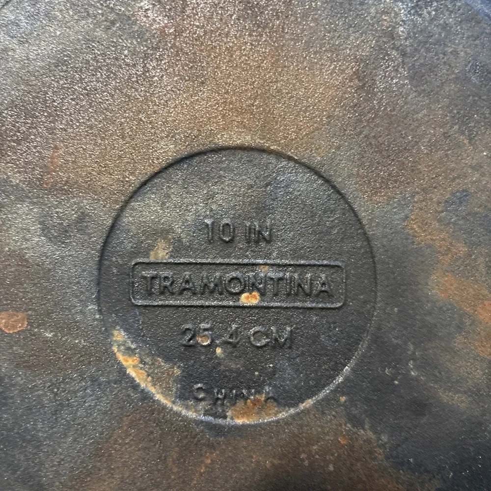 Tramontina Pre-Seasoned Cast Iron 10 inch Black Grill Skillet Pan/w Grip No Lid